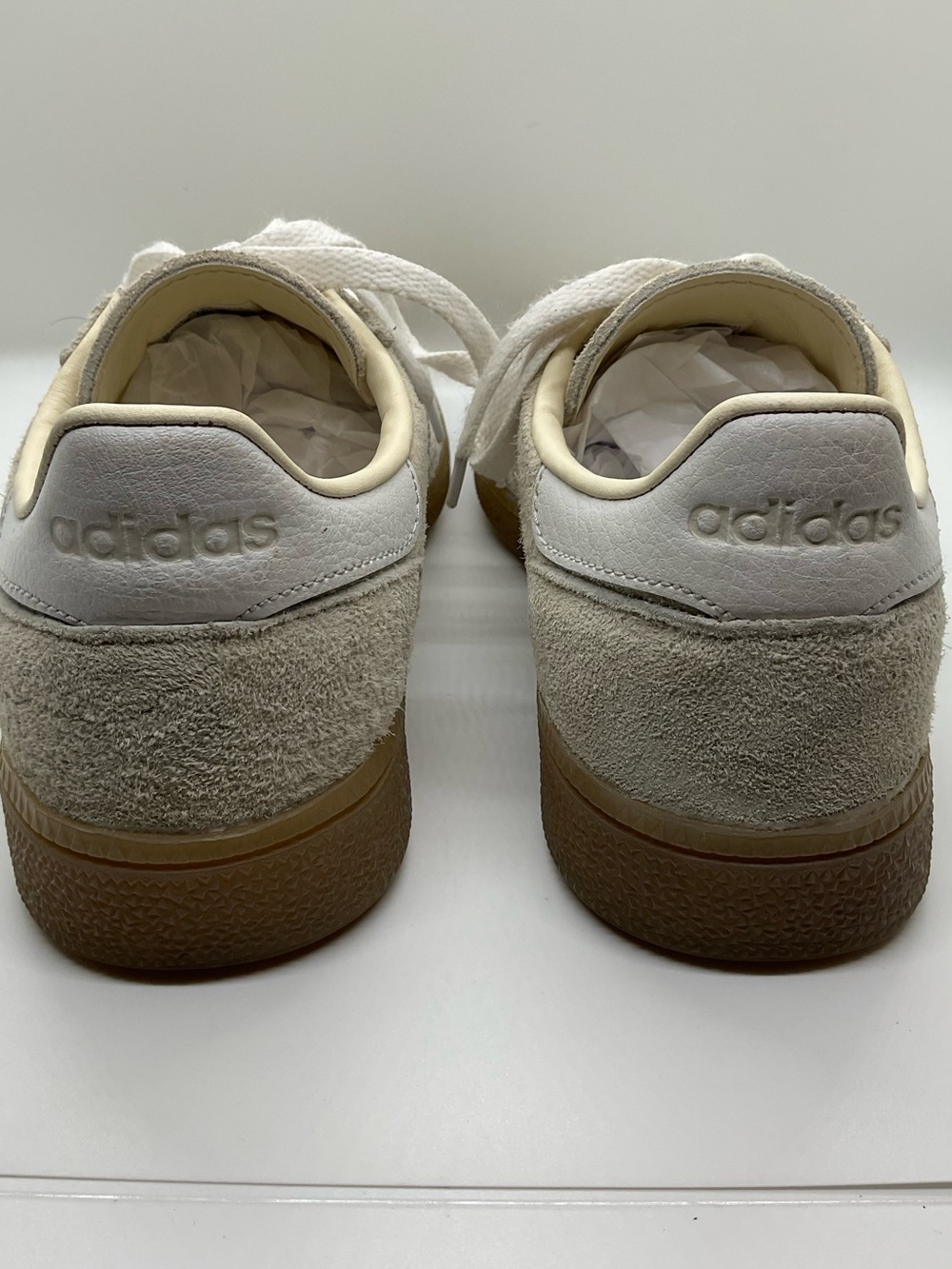 Adidas HANDBALL SPEZIAL SHOES Sneakers Cream Suede Gum Sole Mens 5.5 / W 6.5 - Picture 7 of 9